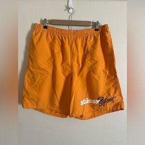 SS24 Stussy Sport Tangerine Orange Mesh Lined Nylon Water Shorts 2XL